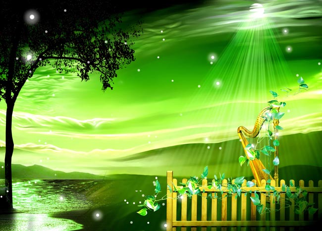 太陽樹花夢(mèng)幻圖片